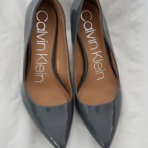 Calvin Klein Kirsten Dark Grey Patent Pumps